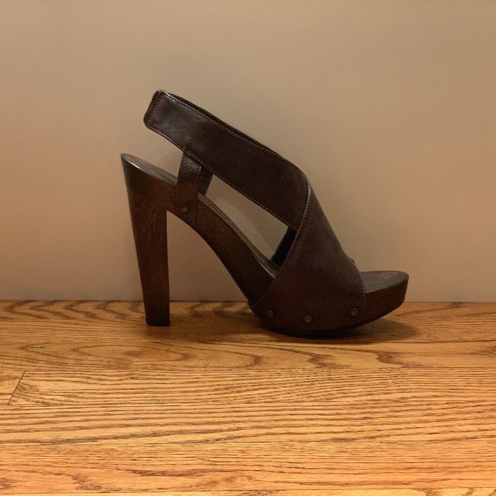 DVF Wood Slingback Sandal Heels